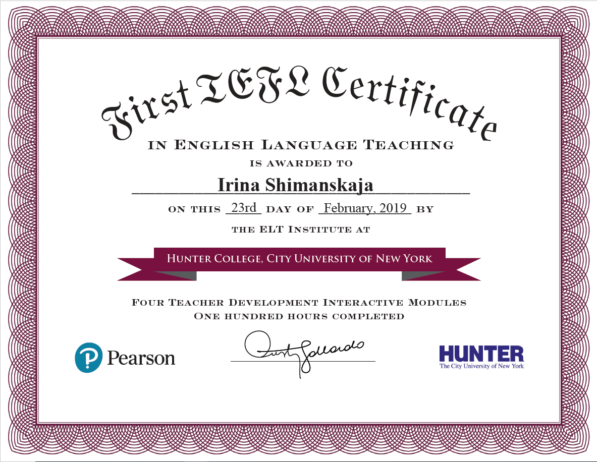 TEFL Certificate